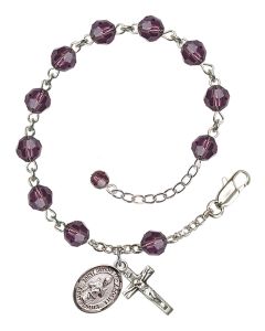Saint Simon the Apostle RB9400-9375 6mm Rosary Bracelet Available in 12 colors