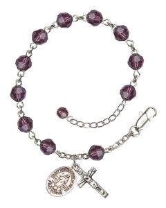 Saint Bernadine of Sienna RB9400-9387 6mm Rosary Bracelet Available in 12 colors