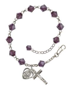Miraculous Heart RB9587#1 6mm Rosary Bracelet Available in 14 colors