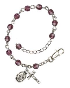 Miraculous RBI0004 4mm Infant Rosary Bracelet Available in 16 colors