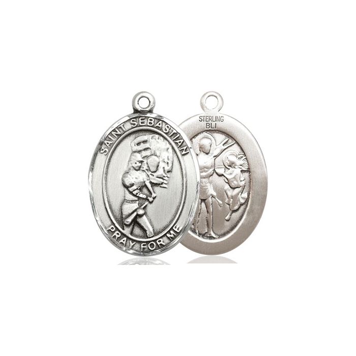 1941year SOFTBALL AWARD ヴィンテージ シルバーネックレス St Sebastian Softball Oval Patron Saint Series Available in 3 Sizes